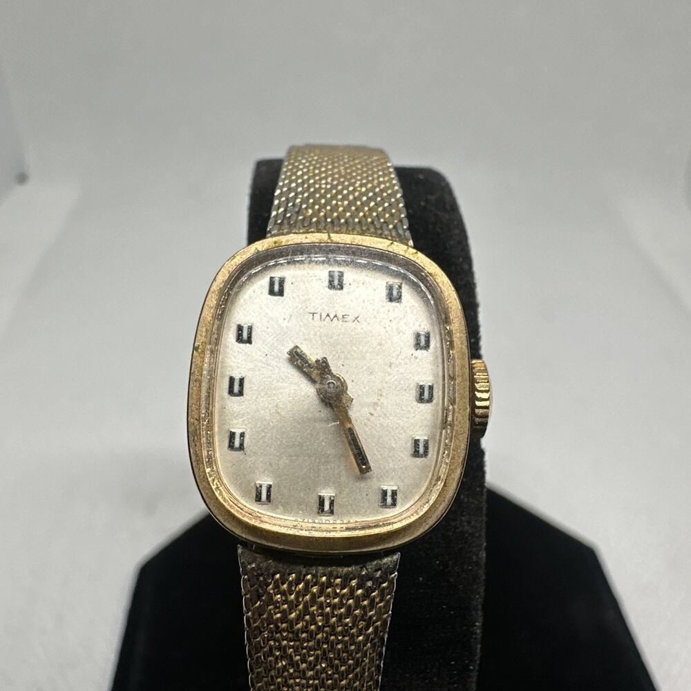 Timex Women's Vintage Watch Gold Tone Woven Mesh Band Analog Quartz 1761802380